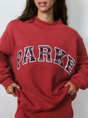 Parke Holiday Plaid varsity mocneck sweatshirt size L/XL (400)